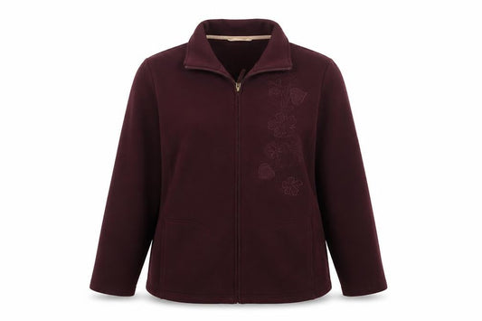 Dash Women Purple UK 18 Floral Embroidered Full Zip Jacket