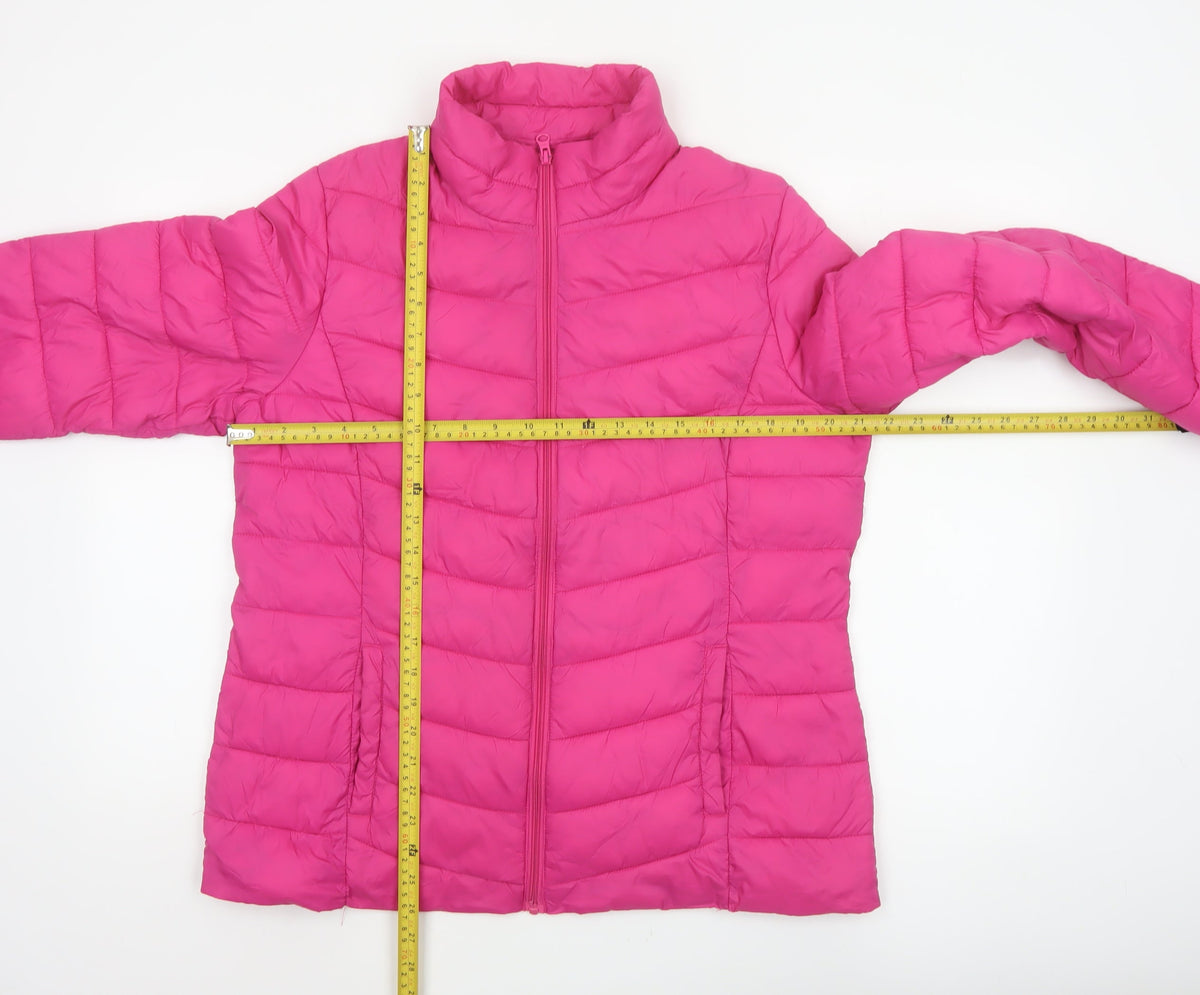 George Women Pink Size 16 Quilted Puffer Jacket Zip