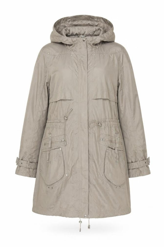 Clements Ribeiro Women Beige UK 14 Long Hooded Parka Coat