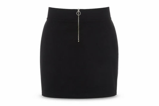 Bershka Women Black M High Rise Stretch Pencil Mini Skirt Zip
