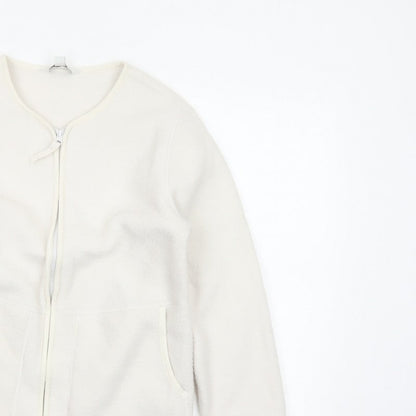 Marks and Spencer Women Ivory XS Fleece Full Zip Basic Jacket