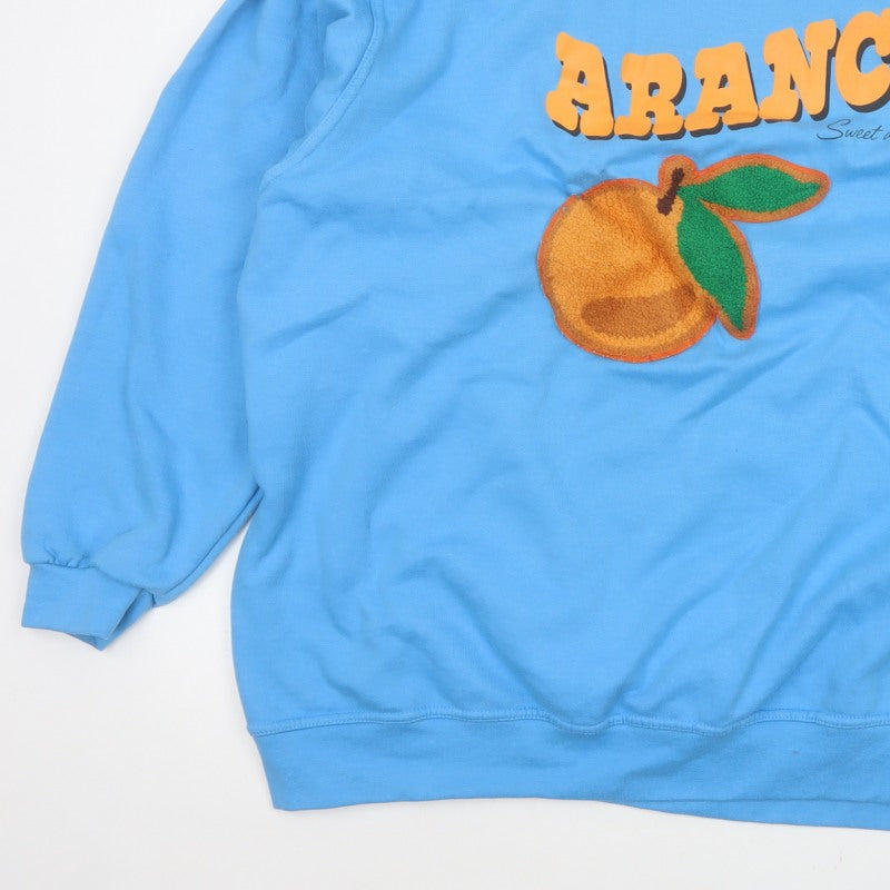 Simply Be Women's Blue Size 30 Arancia Graphic Pullover Sweatshirt