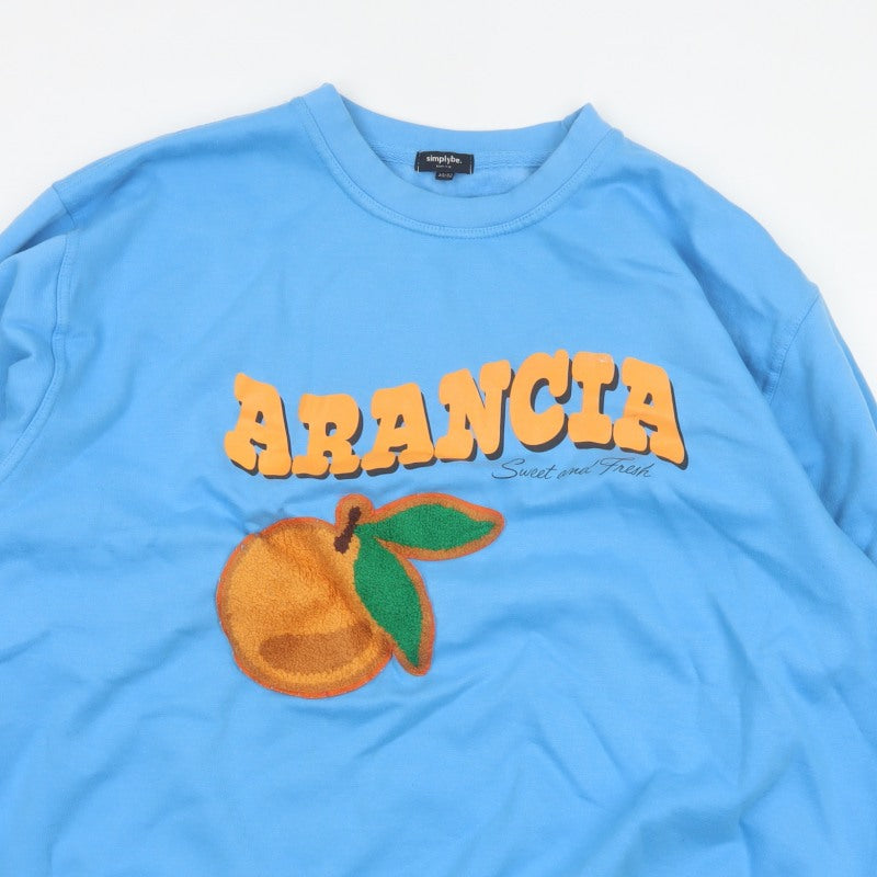 Simply Be Women's Blue Size 30 Arancia Graphic Pullover Sweatshirt