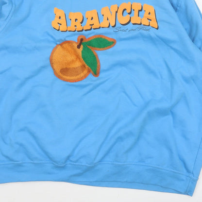 Simply Be Women's Blue Size 30 Arancia Graphic Pullover Sweatshirt
