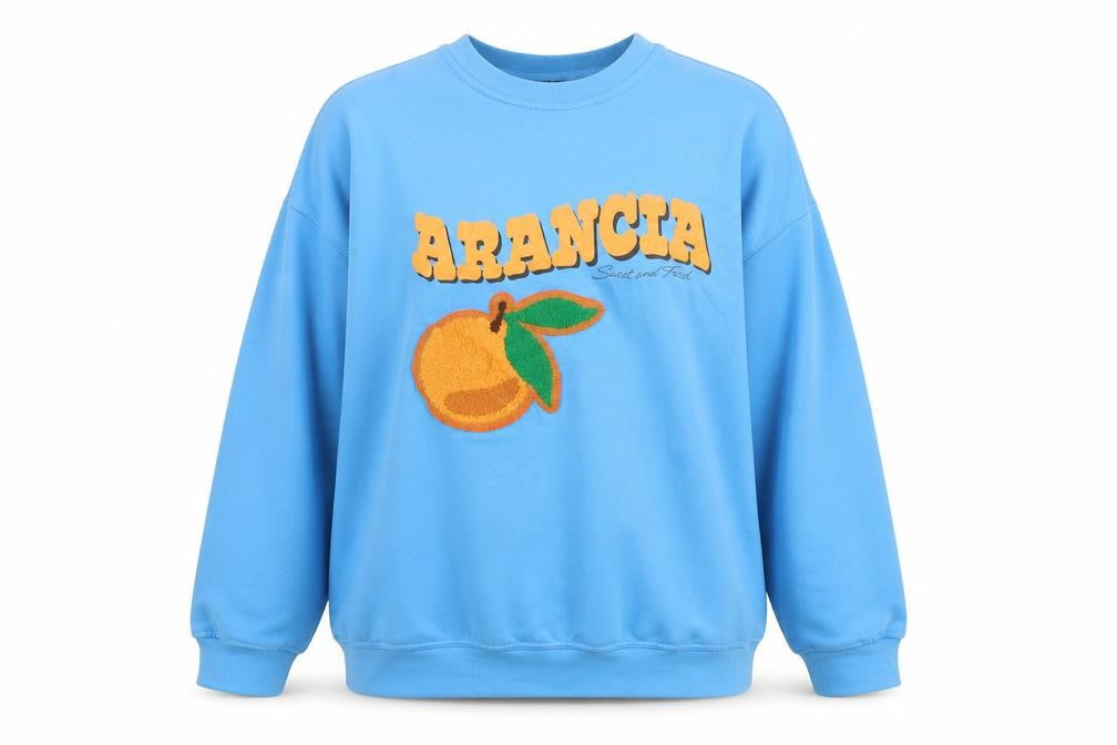 Simply Be Women's Blue Size 30 Arancia Graphic Pullover Sweatshirt