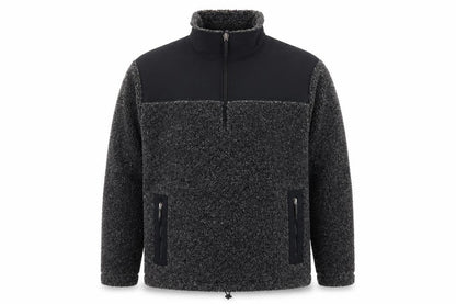 Mississippi Blue Men’s Grey L 1/4 Zip Borg Fleece Pullover Sweatshirt