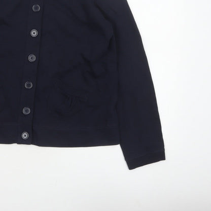TU Women’s Blue UK 10 Basic Cropped Cotton Button Jacket
