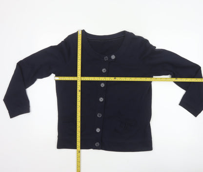TU Women’s Blue UK 10 Basic Cropped Cotton Button Jacket