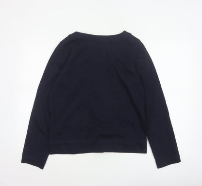 TU Women’s Blue UK 10 Basic Cropped Cotton Button Jacket