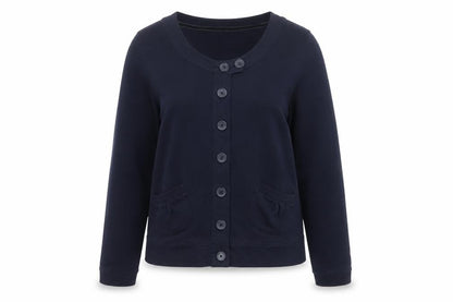 TU Women’s Blue UK 10 Basic Cropped Cotton Button Jacket