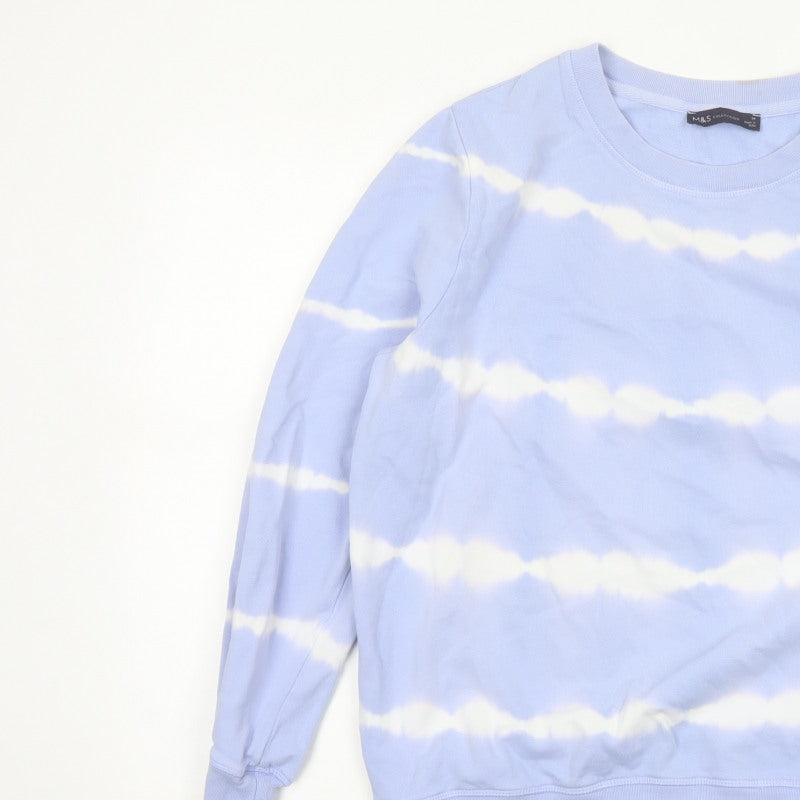 Marks and Spencer Women’s Blue Tie Dye Cotton Sweatshirt Size 14