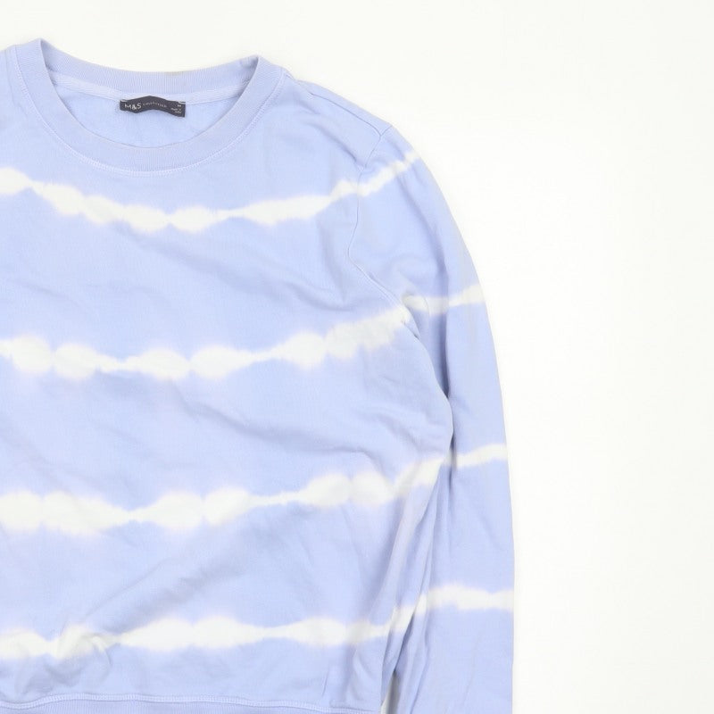 Marks and Spencer Women’s Blue Tie Dye Cotton Sweatshirt Size 14