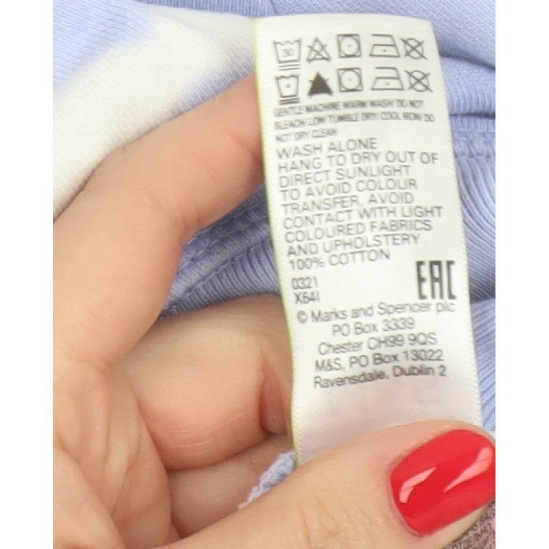 Marks and Spencer Women’s Blue Tie Dye Cotton Sweatshirt Size 14