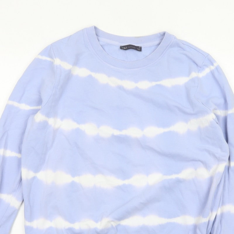 Marks and Spencer Women’s Blue Tie Dye Cotton Sweatshirt Size 14