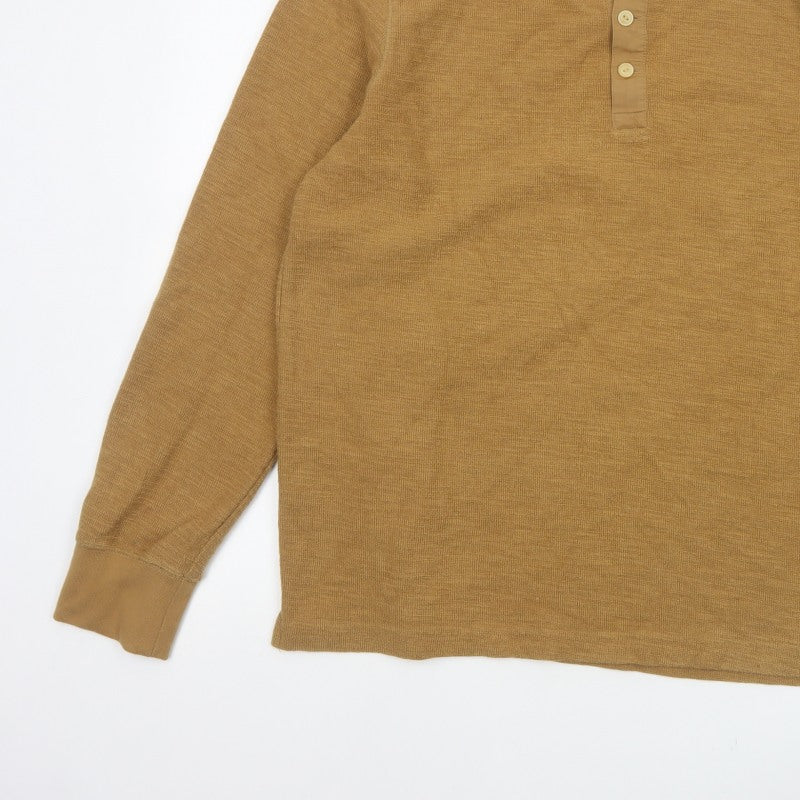 Goodfellow & Co Men’s Brown L Long Sleeve Henley Button Knit Top