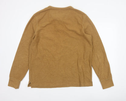Goodfellow & Co Men’s Brown L Long Sleeve Henley Button Knit Top