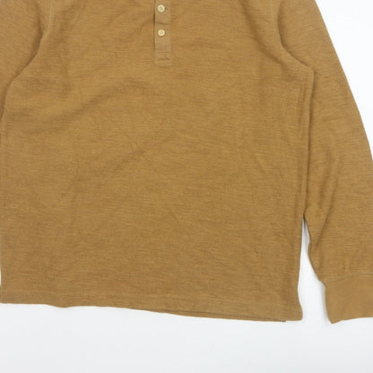 Goodfellow & Co Men’s Brown L Long Sleeve Henley Button Knit Top