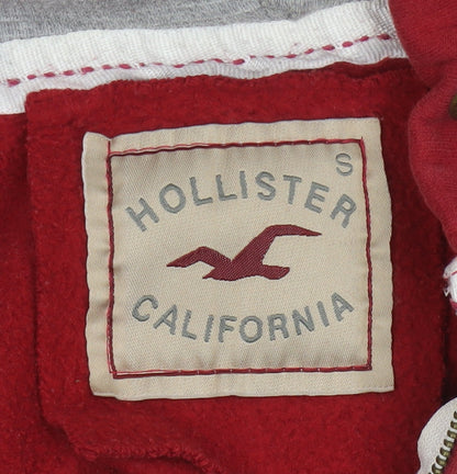 Hollister Men Red S Full Zip Hooded Graphic Print Santa Monica Hoodie