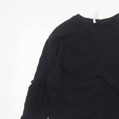 Fabletics Women’s Black M Crew Neck Pullover Sweatshirt Zip Sleeve Pockets
