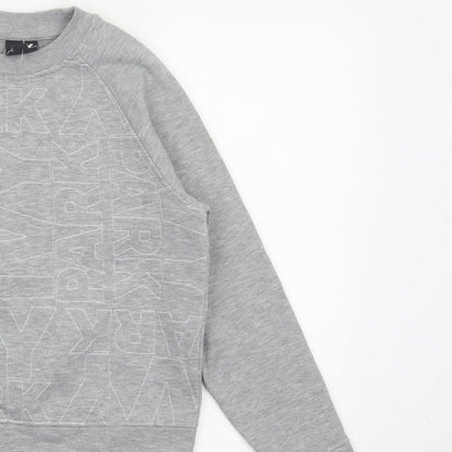 Ivy Park Women Grey XS Logo Print Raglan Crew Neck Pullover Sweatshirt