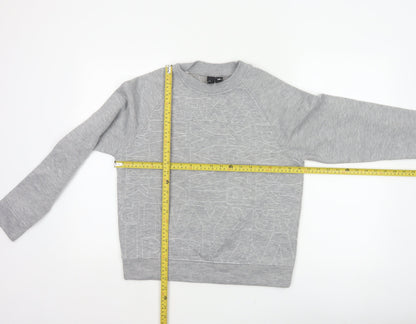 Ivy Park Women Grey XS Logo Print Raglan Crew Neck Pullover Sweatshirt