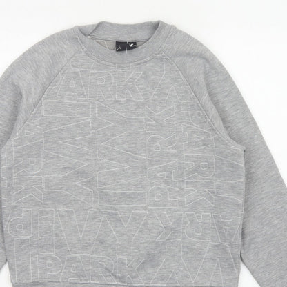Ivy Park Women Grey XS Logo Print Raglan Crew Neck Pullover Sweatshirt