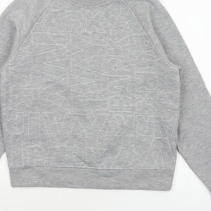 Ivy Park Women Grey XS Logo Print Raglan Crew Neck Pullover Sweatshirt