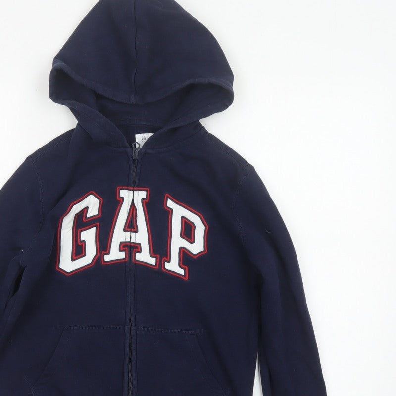 Gap Boys Blue Logo Full Zip Hooded Fleece Hoodie 10 Years