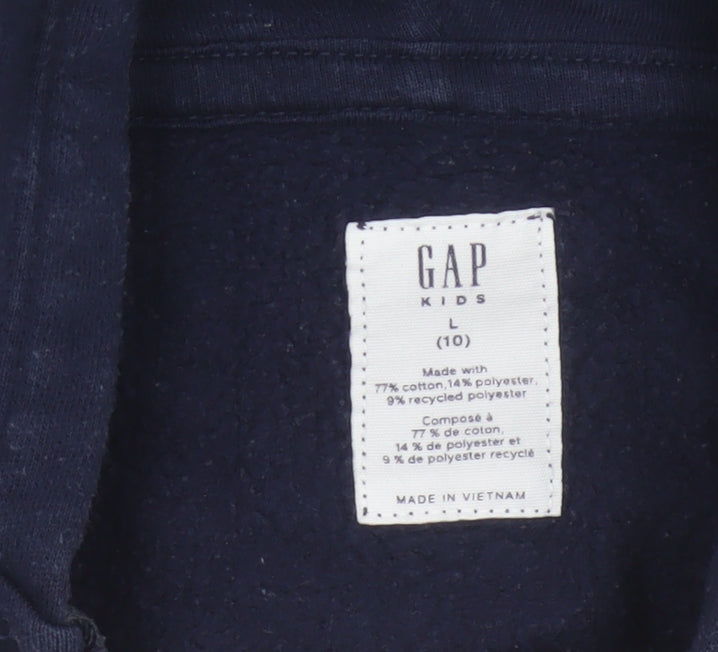 Gap Boys Blue Logo Full Zip Hooded Fleece Hoodie 10 Years