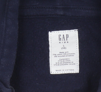 Gap Boys Blue Logo Full Zip Hooded Fleece Hoodie 10 Years