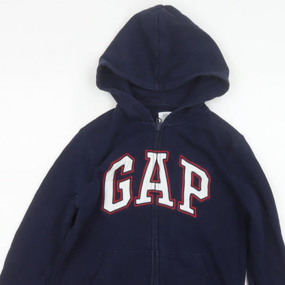 Gap Boys Blue Logo Full Zip Hooded Fleece Hoodie 10 Years