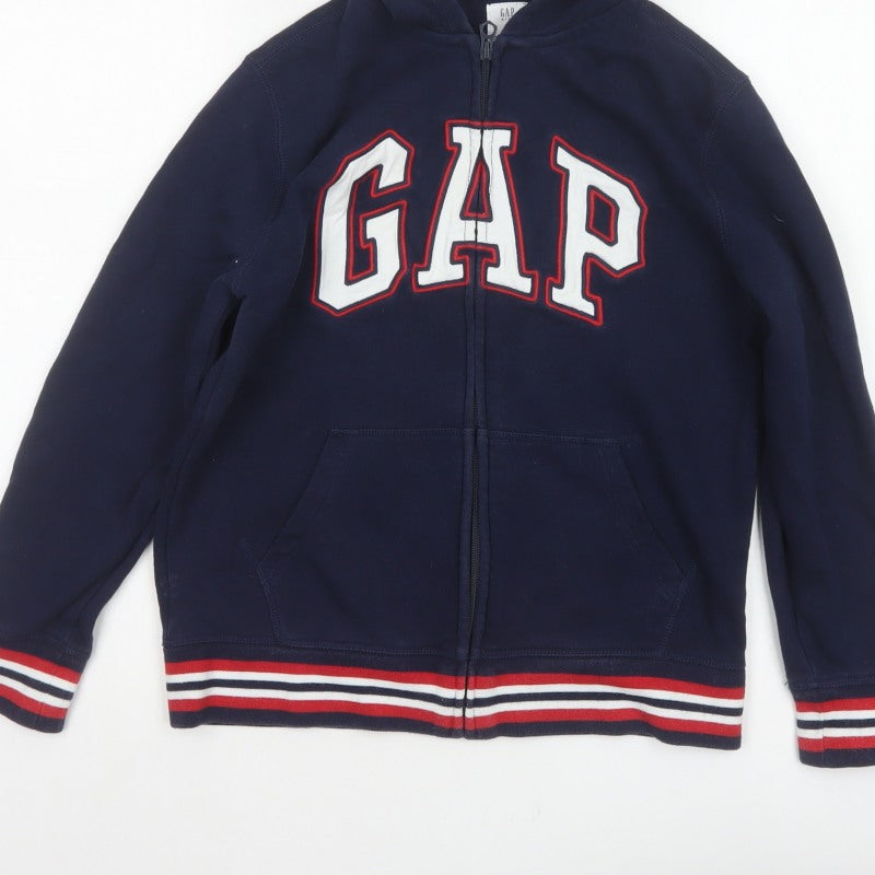 Gap Boys Blue Logo Full Zip Hooded Fleece Hoodie 10 Years