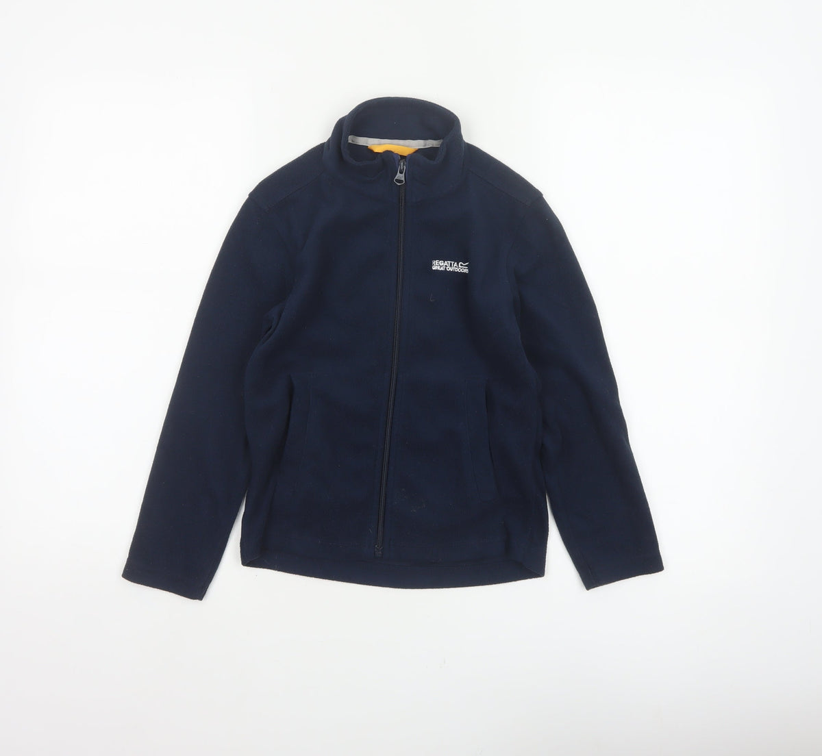 Back view of Regatta boys’ blue 7-8 years fleece full zip jacket outdoor