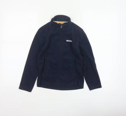 Back view of Regatta boys’ blue 7-8 years fleece full zip jacket outdoor