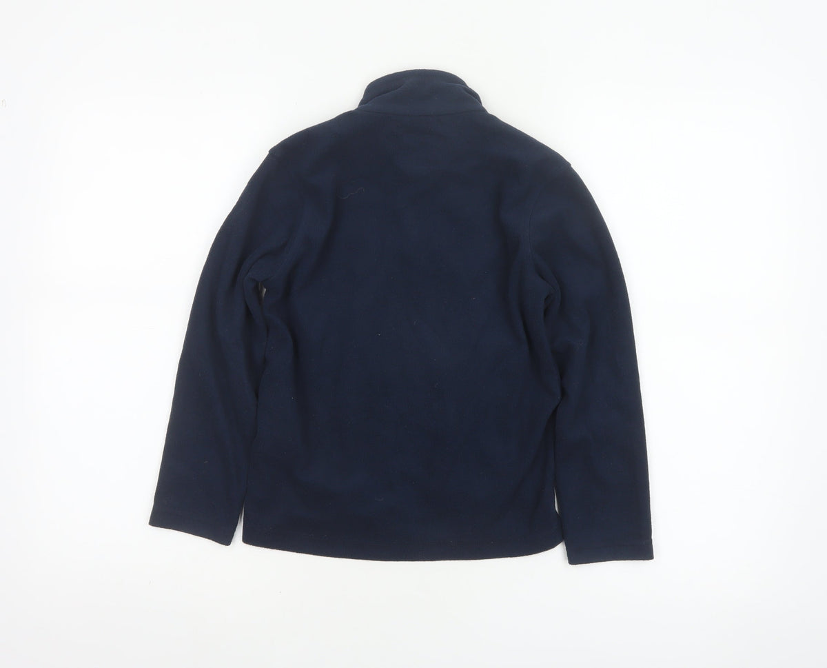 Brand and care label for Regatta boys’ blue 7-8 years fleece full zip jacket outdoor