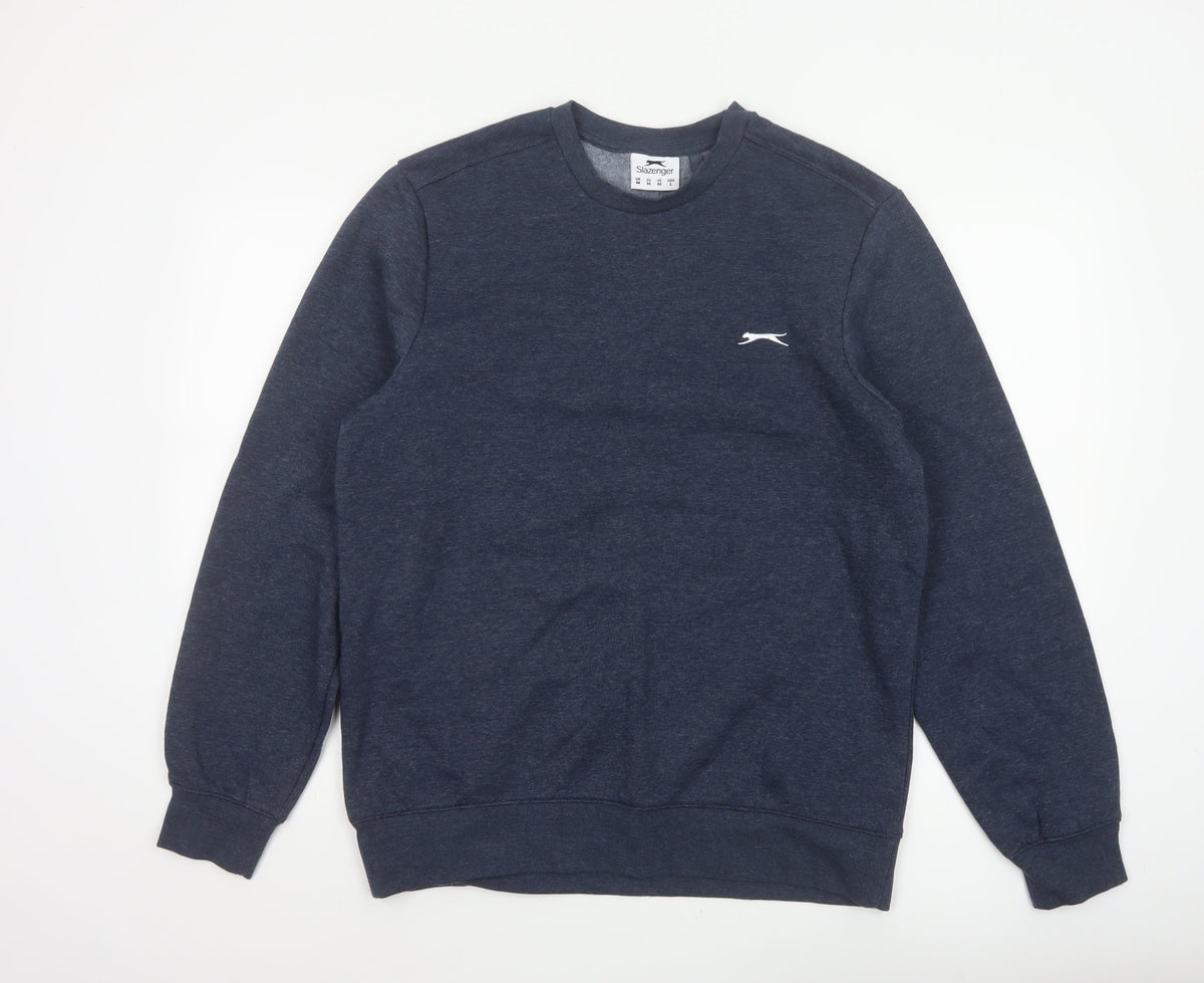 Slazenger Men’s Blue M Pullover Sweatshirt Embroidered Logo Fleece