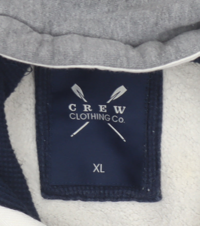 Crew Clothing Co. Men’s Grey XL Full Zip Hooded Fleece Logo Hoodie
