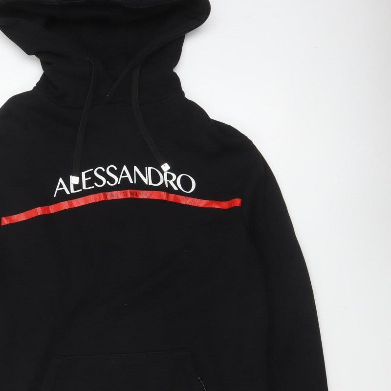 Alessandro Zavetti Men’s Black M Pullover Logo Graphic Hoodie