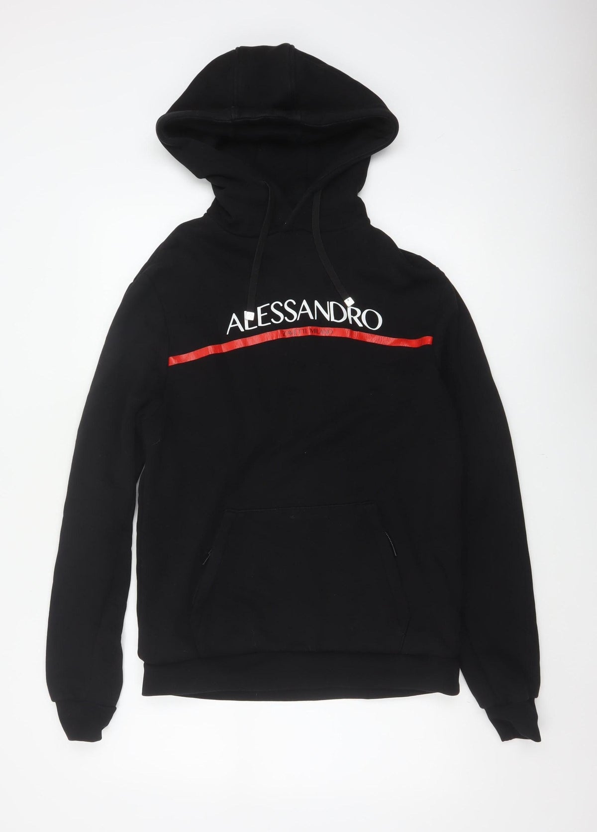Alessandro Zavetti Men’s Black M Pullover Logo Graphic Hoodie