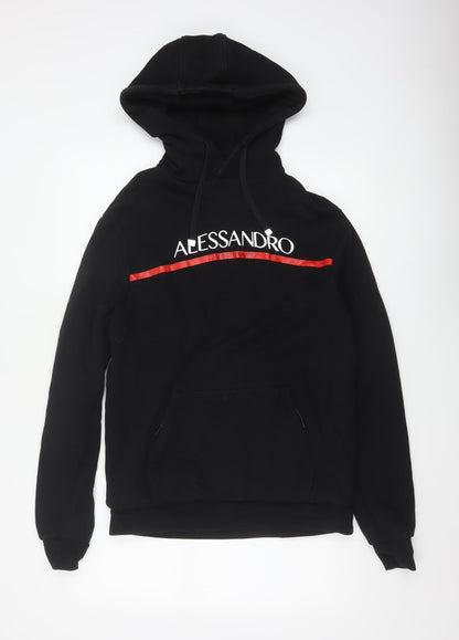 Alessandro Zavetti Men’s Black M Pullover Logo Graphic Hoodie