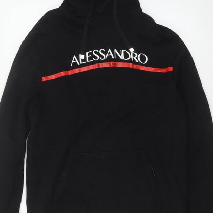 Alessandro Zavetti Men’s Black M Pullover Logo Graphic Hoodie