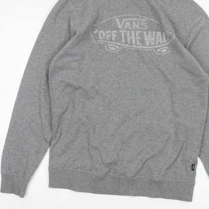 Vans Men’s Grey Small Pullover Crew Neck Logo Sweatshirt Fleece
