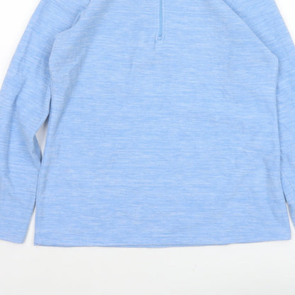 Mountain Warehouse Women Blue UK 14 1/4 Zip Fleece Pullover Sweatshirt