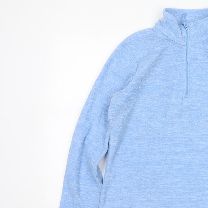 Mountain Warehouse Women Blue UK 14 1/4 Zip Fleece Pullover Sweatshirt