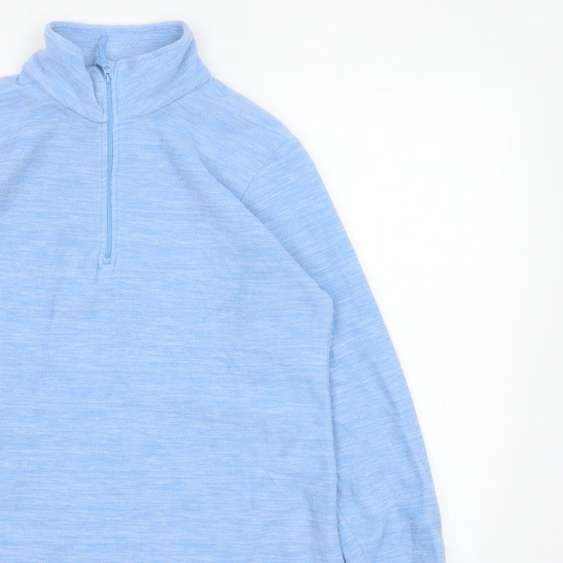 Mountain Warehouse Women Blue UK 14 1/4 Zip Fleece Pullover Sweatshirt