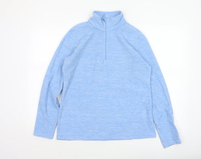 Mountain Warehouse Women Blue UK 14 1/4 Zip Fleece Pullover Sweatshirt