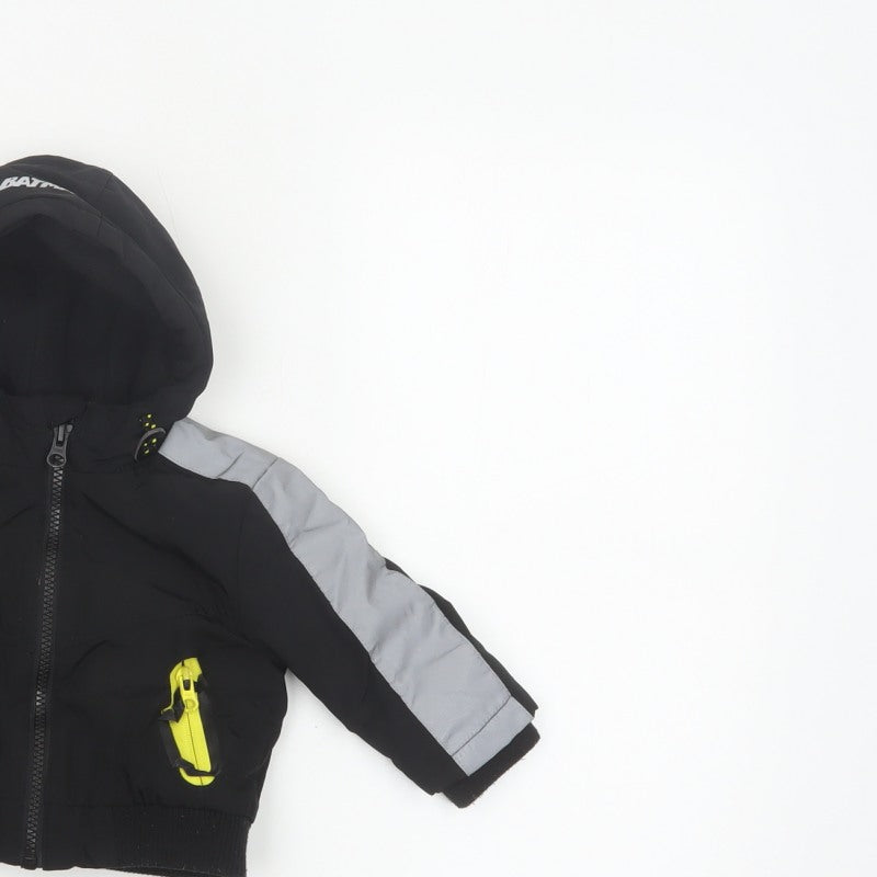 Batman Boys Black 3-6 Months Hooded Ski Jacket Reflective Logo