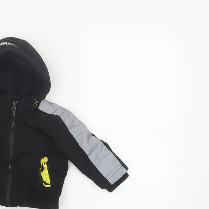 Batman Boys Black 3-6 Months Hooded Ski Jacket Reflective Logo