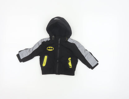 Batman Boys Black 3-6 Months Hooded Ski Jacket Reflective Logo