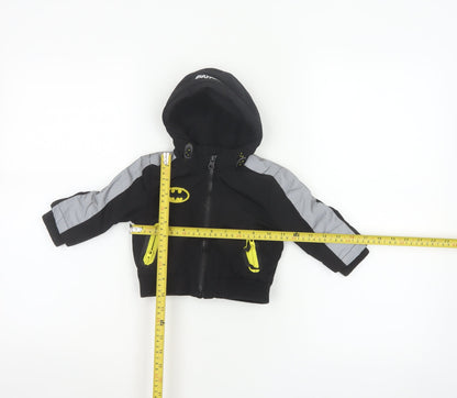 Batman Boys Black 3-6 Months Hooded Ski Jacket Reflective Logo